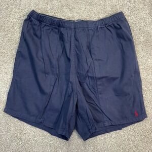 Polo Ralph Lauren Men Navy Blue Cotton Elastic Waist Shorts XXL